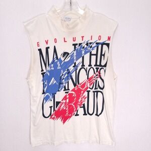 Vintage Marithe‎ Francois Girbaud Evolution Muscle Tee Mock Neck Distressed M
